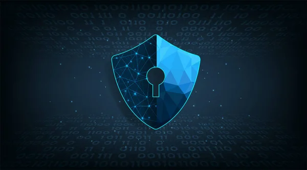 Kiberbiztonsági Terv Pajzs Szimbólum Digitális Képernyőn Teszi Védelem Digitális Hálózat — Stock Vector
