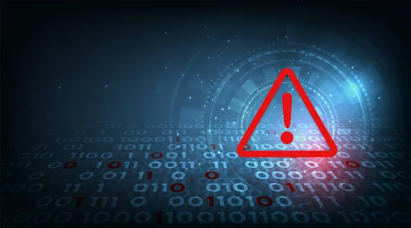 Digital data cyber attack concept design.Red and blue binary code on dark blue background. Cyber Attack vector illustration.