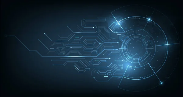 Dark Blue Light Abstract Technology arka planı. Grafik web sitesi interneti. Fütürist dijital yenilik arka plan çizimi.