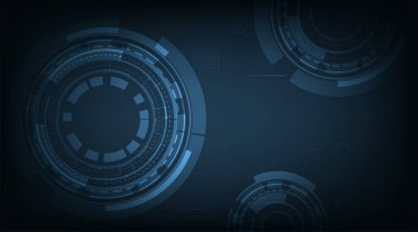 Gelecekçi dairesel dijital vektör teknolojisi arkaplanı. 