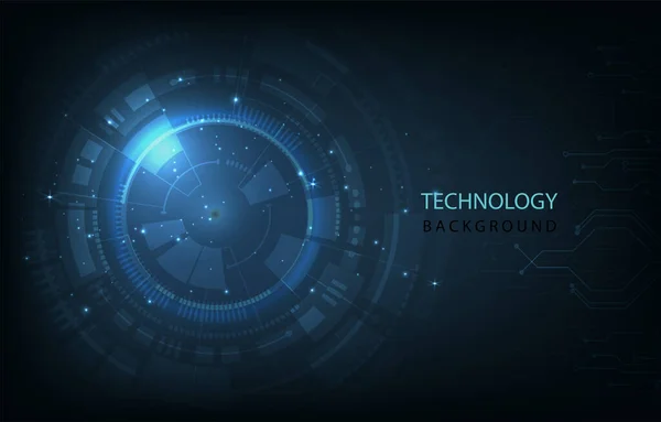 高科技连接创新背景 深蓝色背景的未来主义技术 — 图库矢量图片