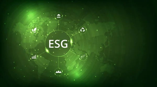 World Sustainable Environment Concept Green Earth Esg Icon Environment Social — Stock vektor