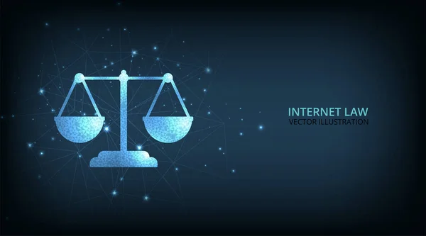 Concetto Diritto Della Giustizia Internet Cyber Diritto Come Servizi Legali — Vettoriale Stock