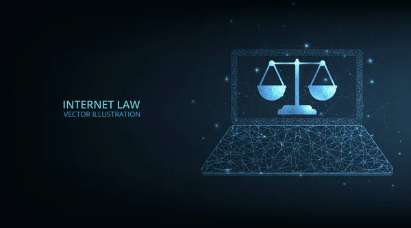 Internet Design Concetto Legge Cyber Legge Come Servizi Legali Digitali — Vettoriale Stock