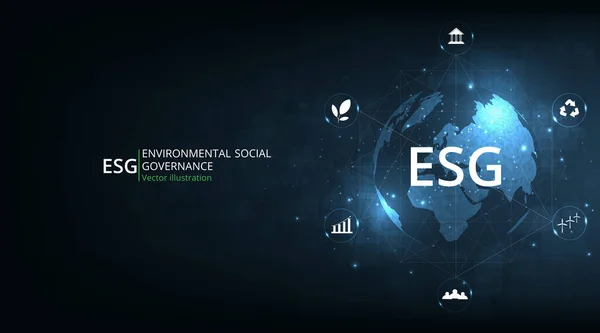 Ontwerp Van Sociale Governance Milieugebied Esg Oplossing Van Milieu Sociale — Stockvector
