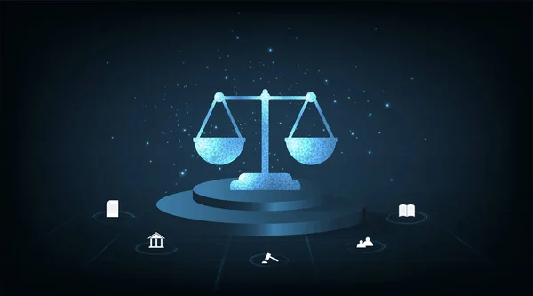 Direito Justiça Internet Design Cyber Direito Como Serviços Jurídicos Digitais —  Vetores de Stock