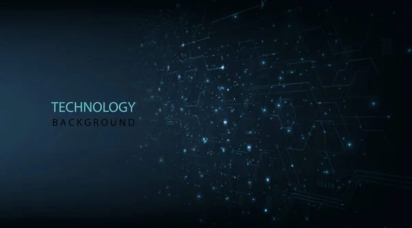 Vector background shows the innovation of technology concept.Vector abstract technology illustration Circuit board on dark blue background.