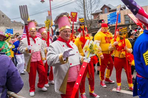 Binche Belgie Únor 2019 Účastníci Karnevalu Města Binche Belgickém Hainautu — Stock fotografie