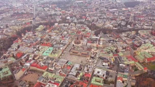从上面看老欧洲，克拉科夫波兰 — 图库视频影像