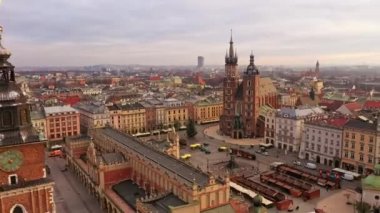 Eski Avrupa Pazar Meydanı. Kracow, Polonya Hava Görüntüsü