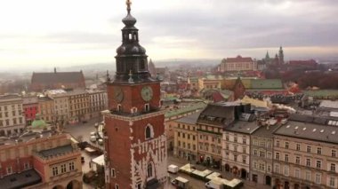 Aerial View Of Krakow, The Cloth Hall, Old Town, Cracow, Poland