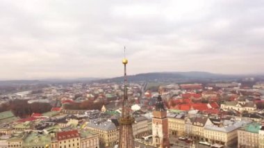 Krakow Havadan Görünümü, Kumaş Salonu, Eski Şehir, Krakow, Polonya