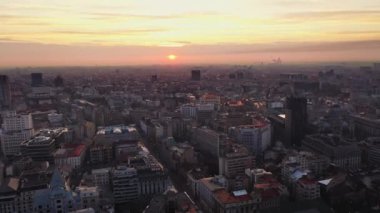 Bükreş 'te Günbatımı Hava Görüntüleme Merkezi