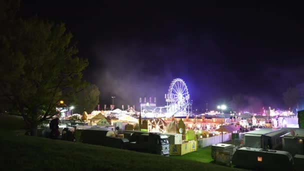 Parque Atracciones Por Noche Nurnberg — Vídeos de Stock