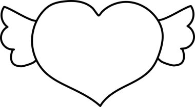 Kanatlı bir kalp sınırının basit bir vektör çizimi