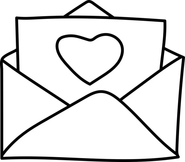 Απλό Διανυσματικό Χαρτί Εικονογράφησης Ανοιχτό Φάκελο Καρδιές — Διανυσματικό Αρχείο