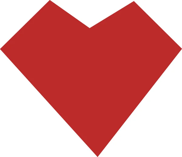 Простая Векторная Иллюстрация Плоского Линейного Красного Сердца — стоковый вектор