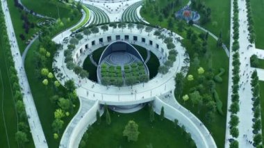 Krasnodar parkının tepesinden manzara. Galitskogo Parkı