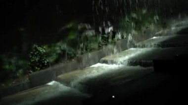 Galitskogo Park, Krasnodar 'da güzel bir gece çeşmesi