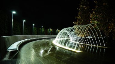 Galitskogo Park, Krasnodar 'da güzel bir gece çeşmesi