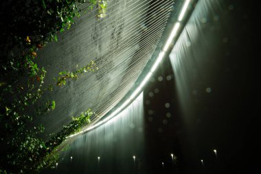 Krasnodar 'daki Galitskogo Parkı' ndan akan bir kase şeklinde gece çeşmesi.