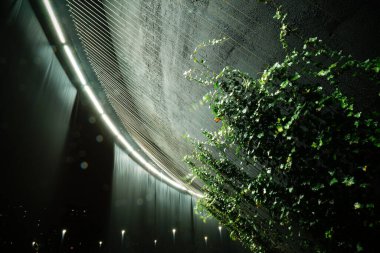 Krasnodar 'daki Galitskogo Parkı' ndan akan bir kase şeklinde gece çeşmesi.