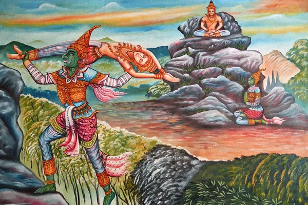 Jataka Eine Parabel Über Die Irdischen Reinkarnationen Des Buddha — Stockfoto