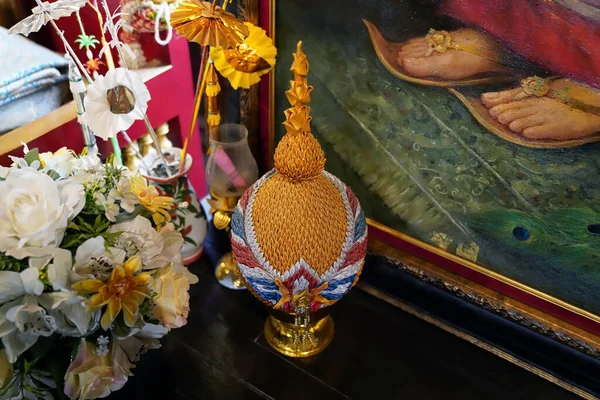 Offrande Dans Temple Thaï — Photo