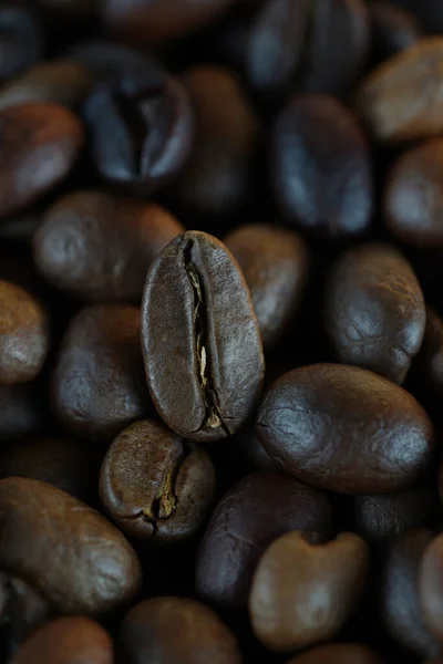 Grãos Café Torrados Fechar — Fotografia de Stock