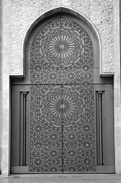 Puerta Tradicional Artesanal Marruecos Blanco Negro — Foto de Stock