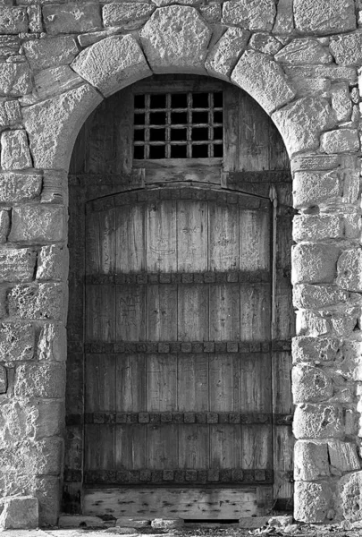 Puerta Tradicional Artesanal Marruecos Blanco Negro — Foto de Stock