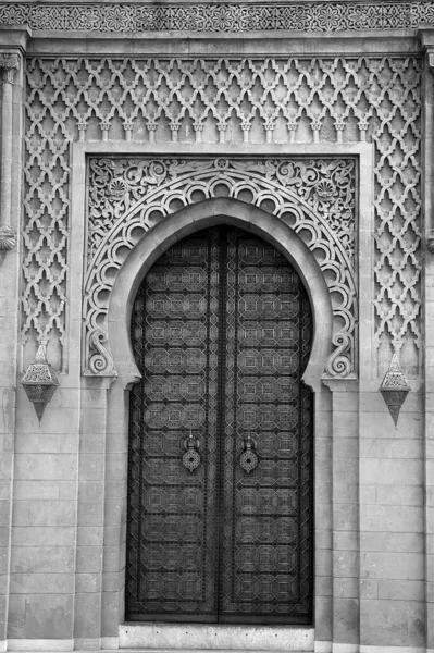 Puerta Tradicional Artesanal Marruecos Blanco Negro — Foto de Stock