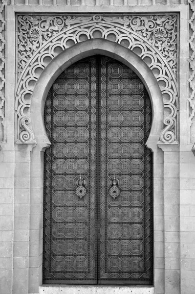 Традиционная Ручная Дверь Моро Черно Белом Цвете — стоковое фото
