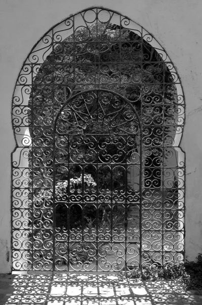 Puerta Tradicional Artesanal Marruecos Blanco Negro — Foto de Stock