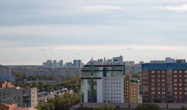 Tyumen 'in Tsvetnoy Bulvarı' ndan şehrin güzel manzarası