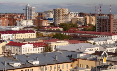 Tyumen 'in Tsvetnoy Bulvarı' ndan şehrin güzel manzarası