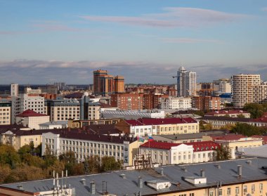 Tyumen 'in Tsvetnoy Bulvarı' ndan şehrin güzel manzarası