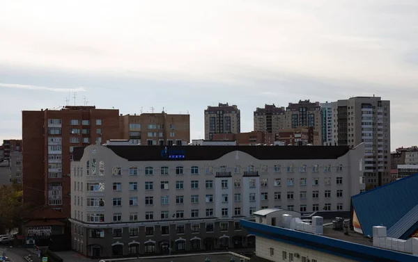 Hermosa Vista Ciudad Desde Altura Tsvetnoy Boulevard Tyumen —  Fotos de Stock