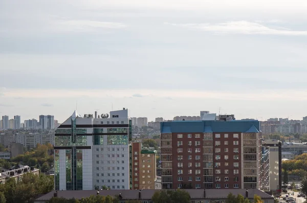 Hermosa Vista Ciudad Desde Altura Tsvetnoy Boulevard Tyumen —  Fotos de Stock
