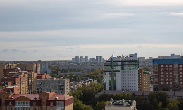 Hermosa Vista Ciudad Desde Altura Tsvetnoy Boulevard Tyumen —  Fotos de Stock