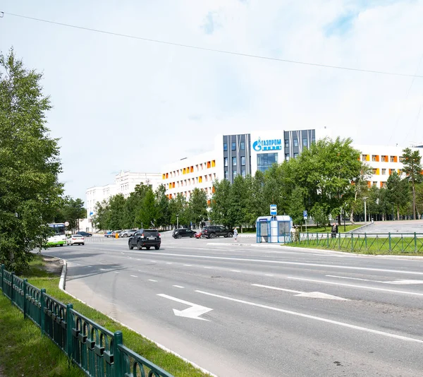 Bela Vista Dos Edifíciosno Centro Cidade Noyabrsk Yamal — Fotografia de Stock