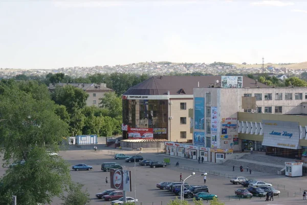 Piękne Widoki Budynki Centrum Miasta Kokshetau Republiki Kazachstanu — Zdjęcie stockowe