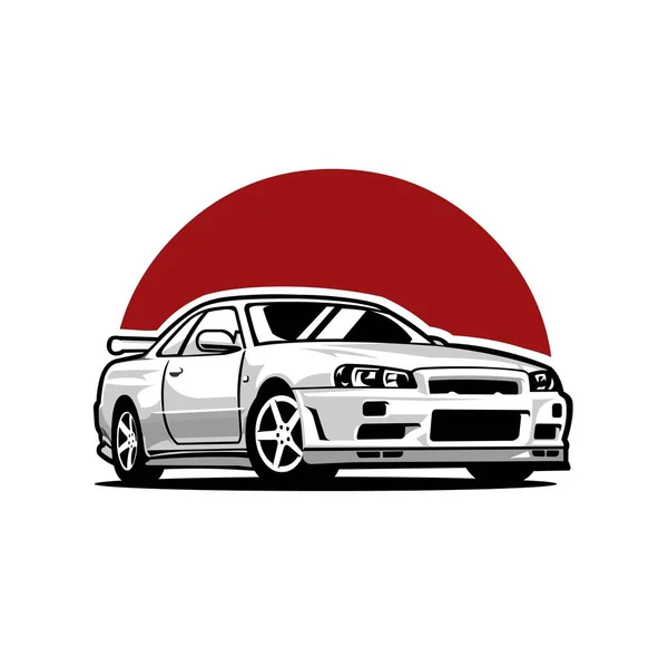 Japanische Sportwagen Vektor Illustration Auf Weißem Hintergrund — Stockfoto