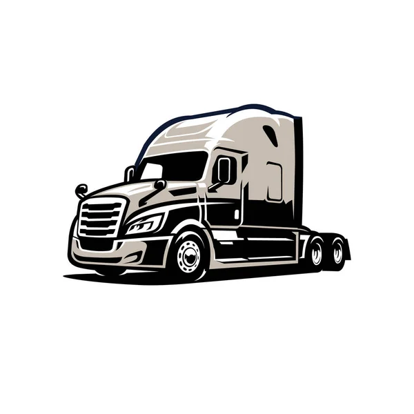 Wheeler Semi Truck Vector Isoliert — Stockfoto