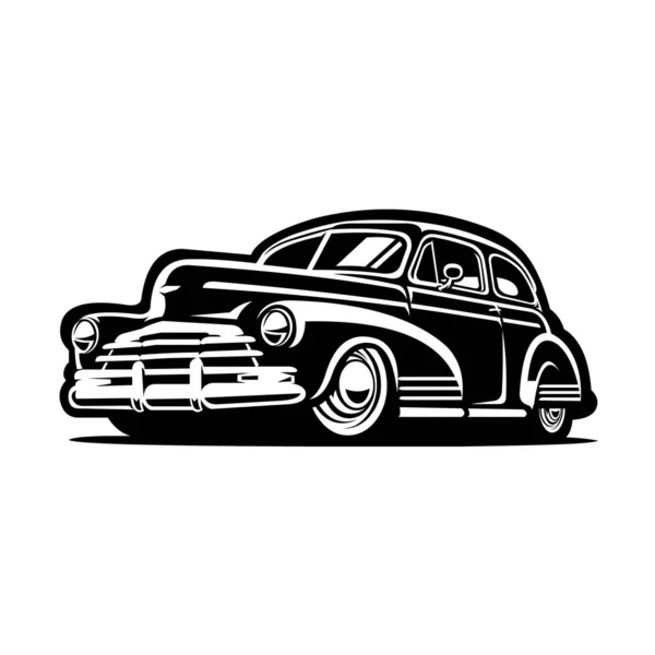 Silhueta Vintage Clássico Retro Carro Vetor Isolado — Vetor de Stock