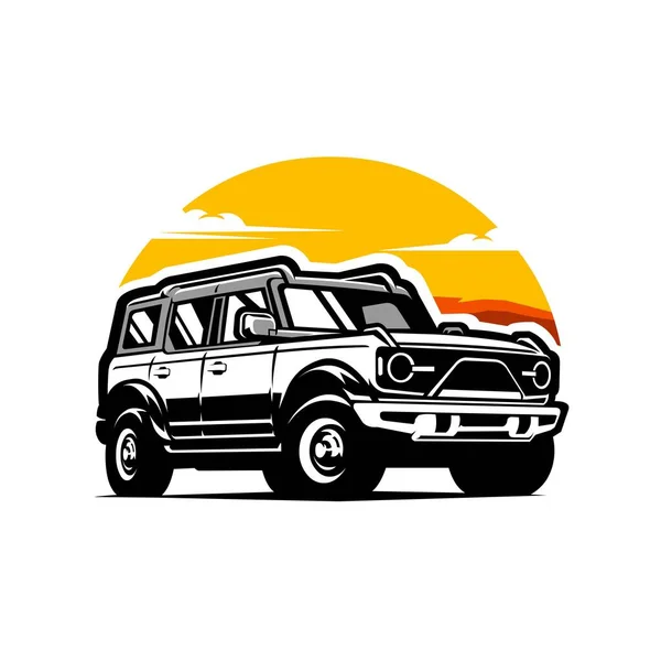 Overland Vehicle 4X4 Adventure Illustration Vector Isolated White Background — Vector de stoc