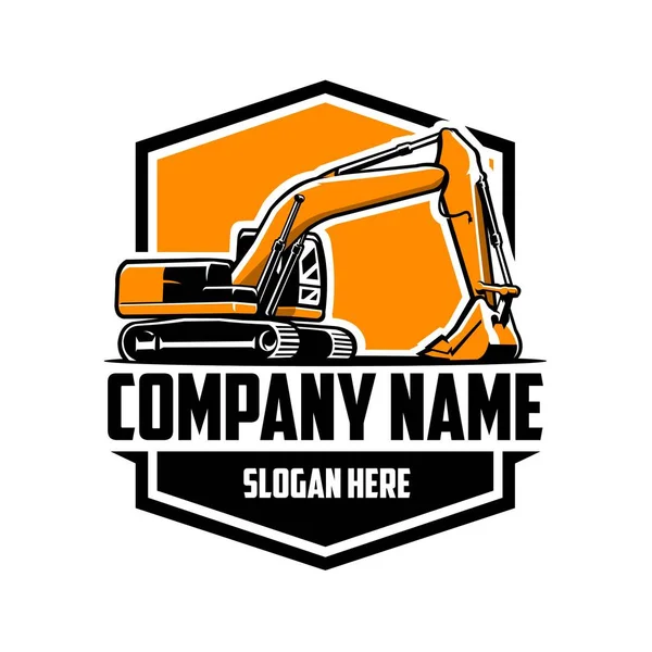 Excavating Company Ready Made Emblem Badge Logo Vector Isolated White — 图库矢量图片