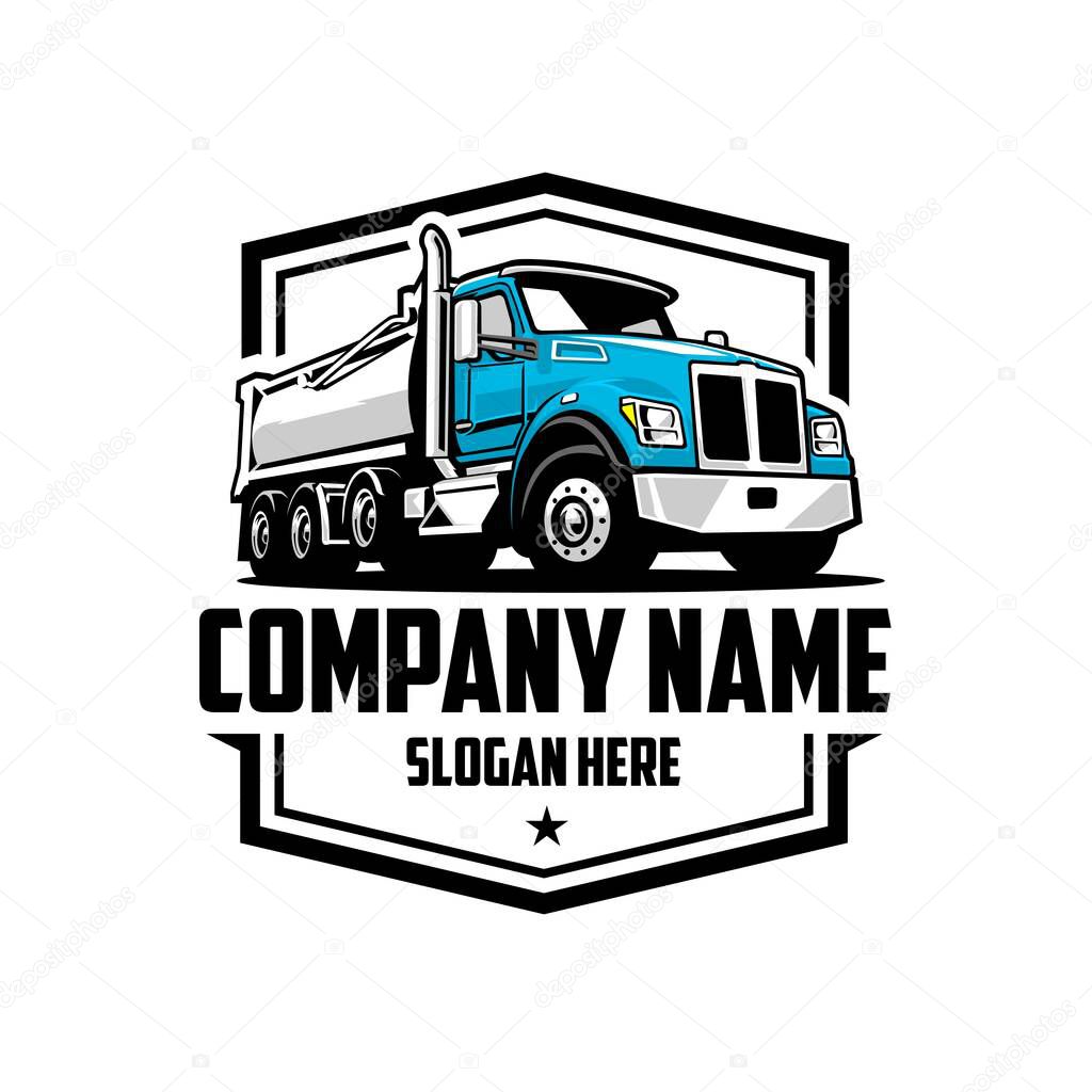 Trucking freight big rig company emblem badge logo vector
