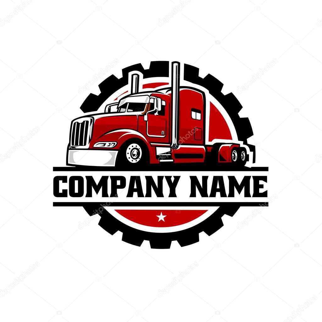 Trucking company logo emblem badge vector isolated. Premium Trucking Emblem Logo