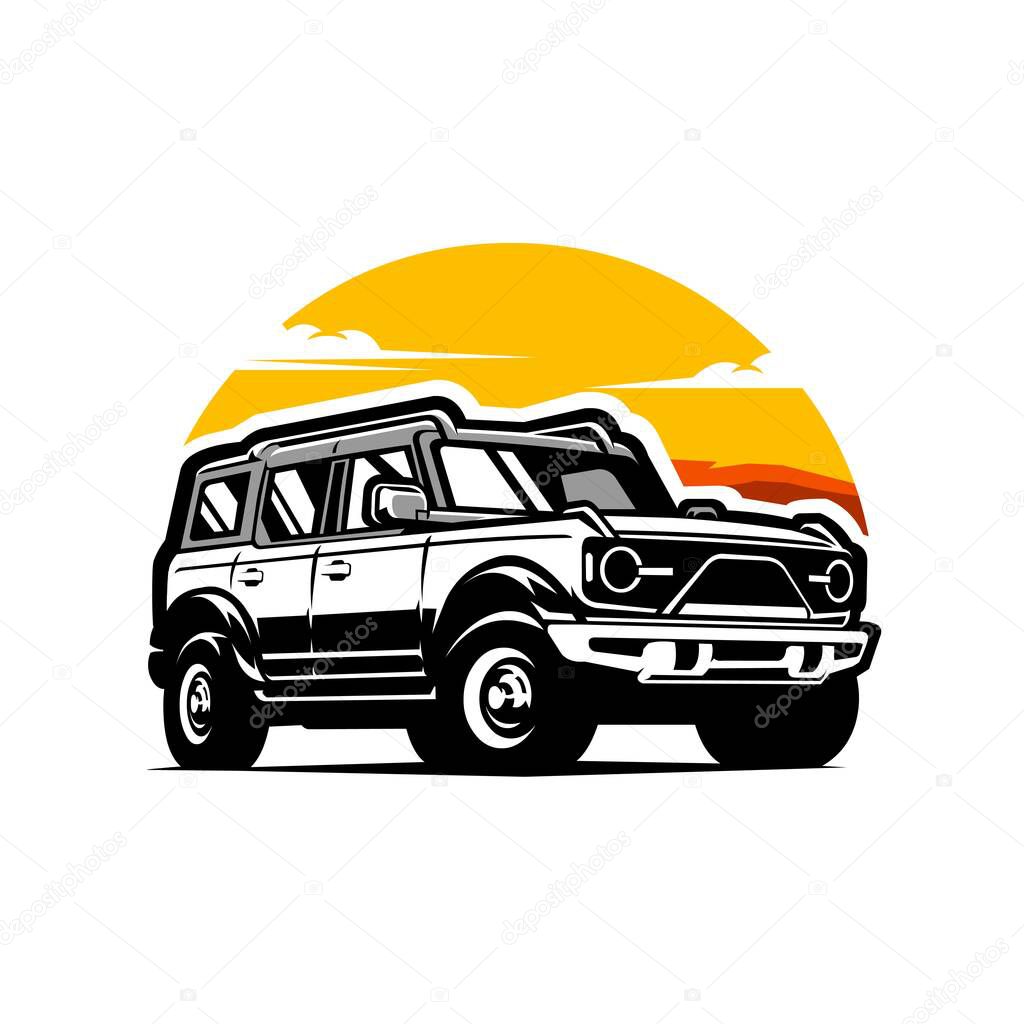 Overland Vehicle 4x4 Adventure Illustration Vector Isolated in White Background